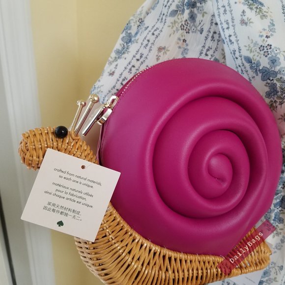 KATE SPADE SNAIL ENCHANTED PINK CROSSBODY BAG - Picture 3 of 13